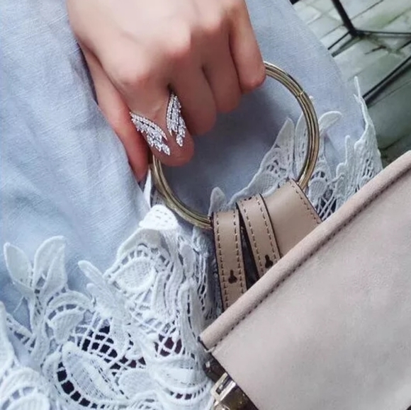 NEW Silver Angel Wings Style Adjustable Ring - Picture 2 of 5